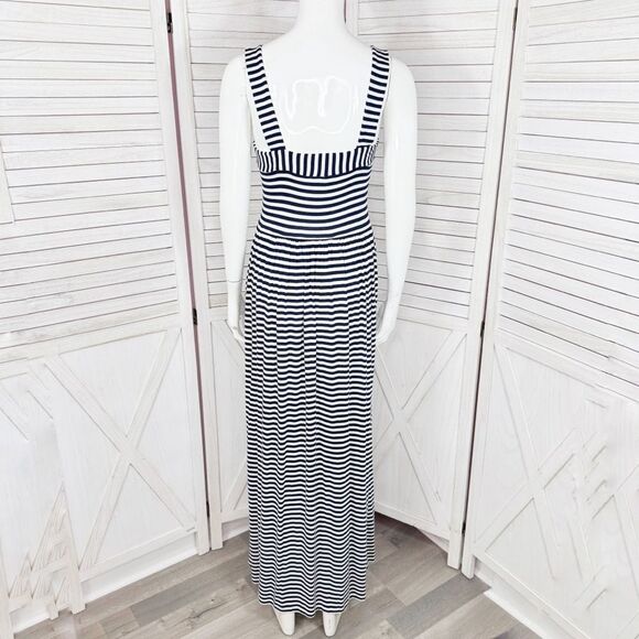 Loft Nautical Stripes Knit Maxi Sundress Sleeveless Blue White XS - Picture 5 of 13